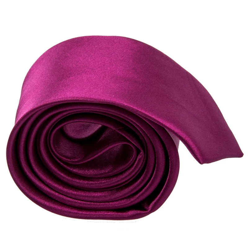 

Unisex Casual Necktie Skinny Slim Narrow Neck Tie - Solid Fuchsia