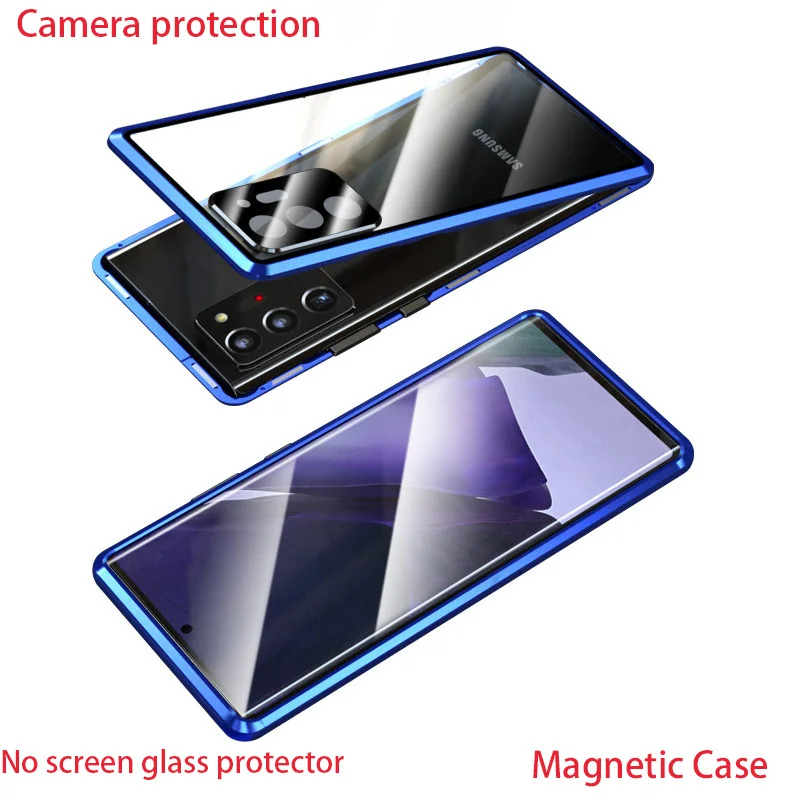 

Magnetic Metal Case for samsung galaxy note 20 ultra case Glass Cover note 20 plus + pro Phone Cases Cove Coque Fundas Bumper