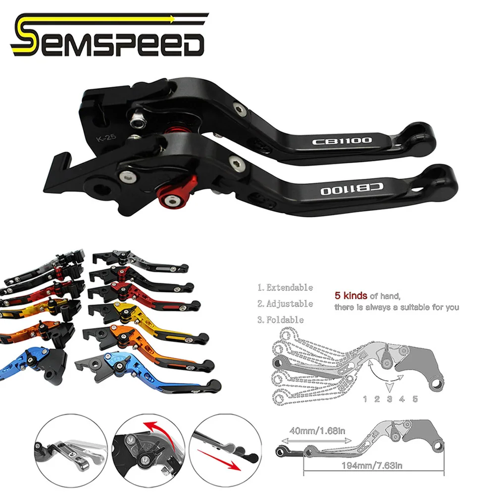

SEMSPEED CB1100 logo Motorcycle CNC Foldable Extendable Brake Clutch Handles Levers For Honda CB1100/GIO special/EX/RS 2013-2020