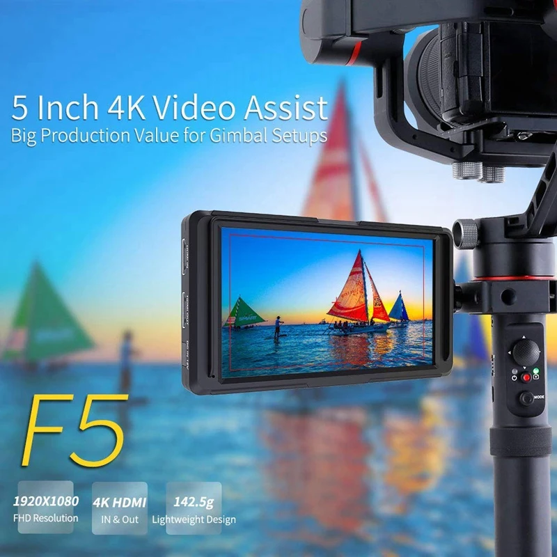 F5 5 дюймов Dslr на Камера полевой монитор маленький Full Hd 1920x1080 Ips видео усилением