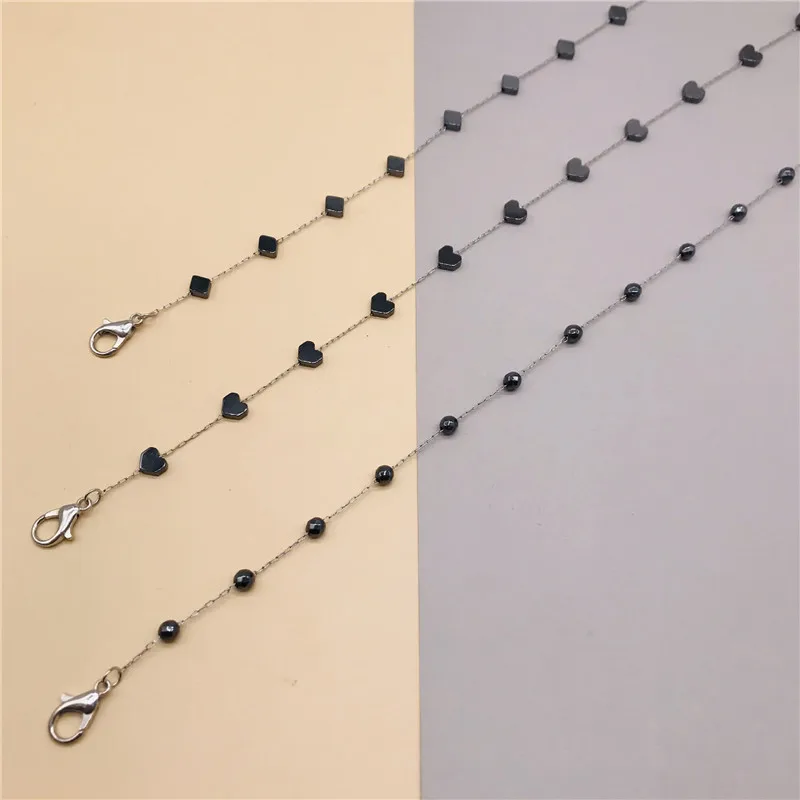 Новинка ручная работа гематит черный кристалл регулируемая длина бисер маска