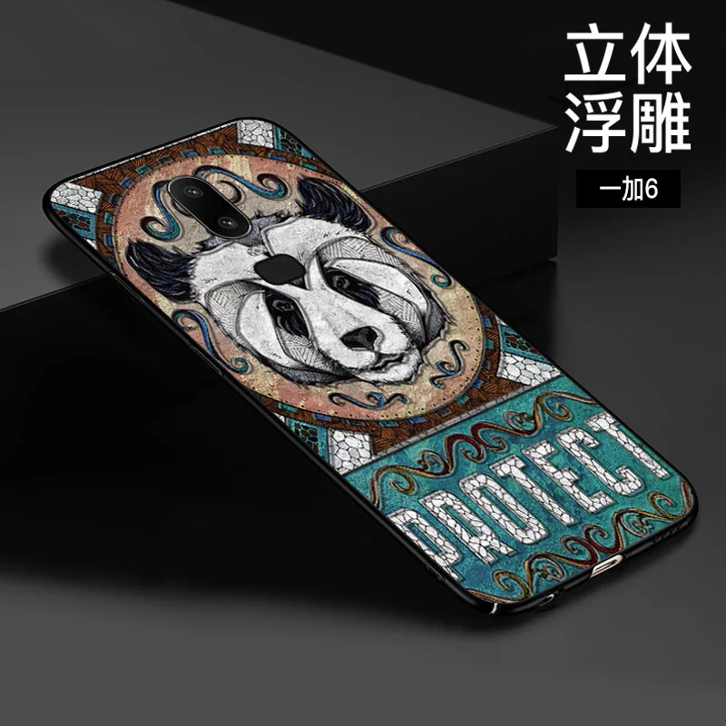 OnePlus6 чехол китайский дракон Лев волк мир против взрывов тиснение тонкий задний