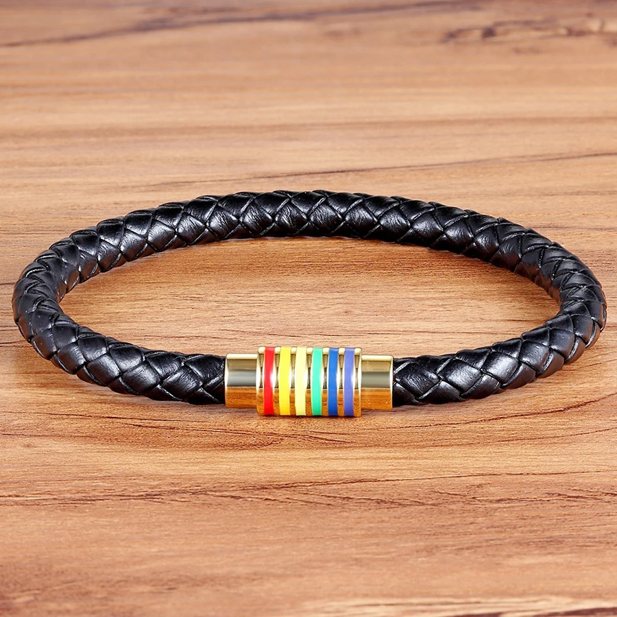 Ювелирные изделия наручные кожаный мужской браслет Ретро панк-подвеска цепочка