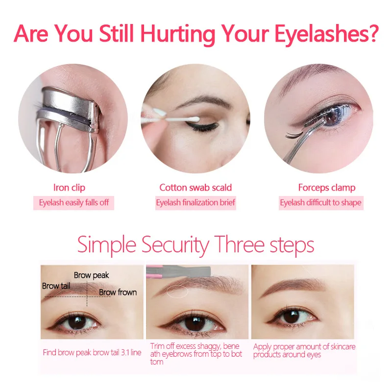 Женские длинные ресницы с электрическим подогревом USB зарядкой для макияжа