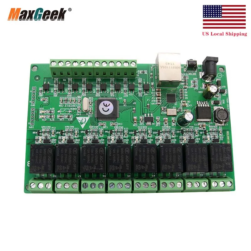 

8 Channel Relay Network IP Relay Web Relay Dual Control Ethernet RJ45 interface