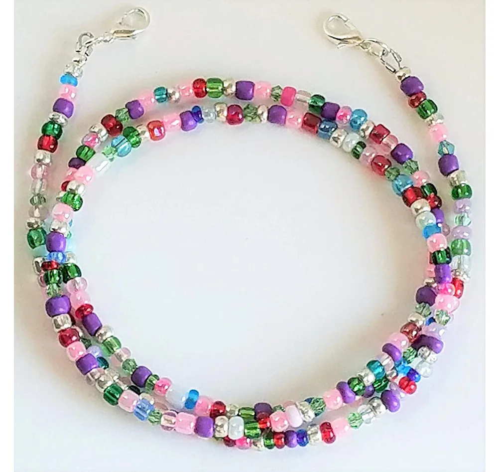 Богемные красочные бусы маска ремешок Простой повседневный цепь