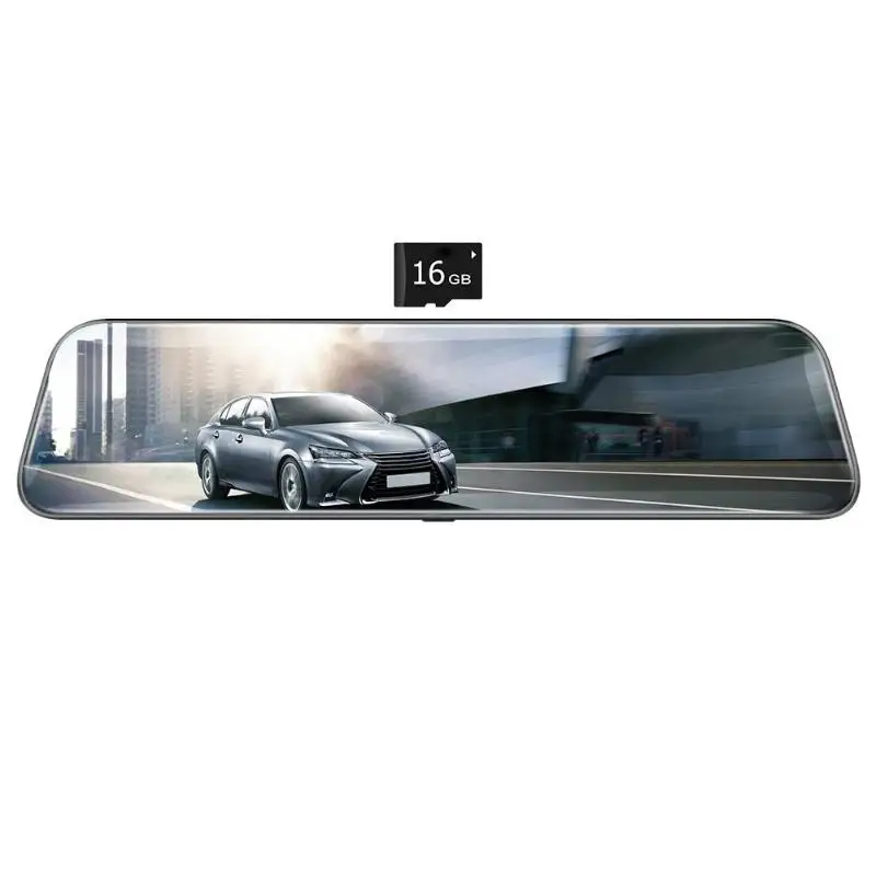 with 16GB TF K96 FHD 2K Dash Cam 11,66 дюймов зеркало заднего вида двойной объектив Автомобильный видеорегистратор Камера рекордер Передняя и задняя двойная запись для заднего вида - Название цвета: with 16GB TF