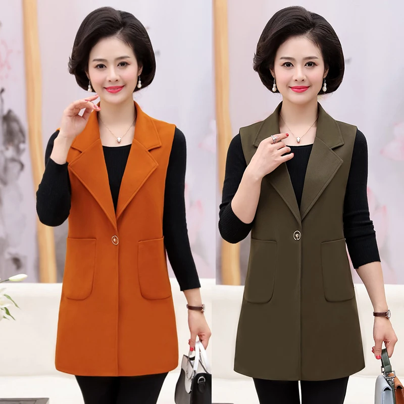 Женский жилет Элегантный Модный для мам длинная красная женская куртка без