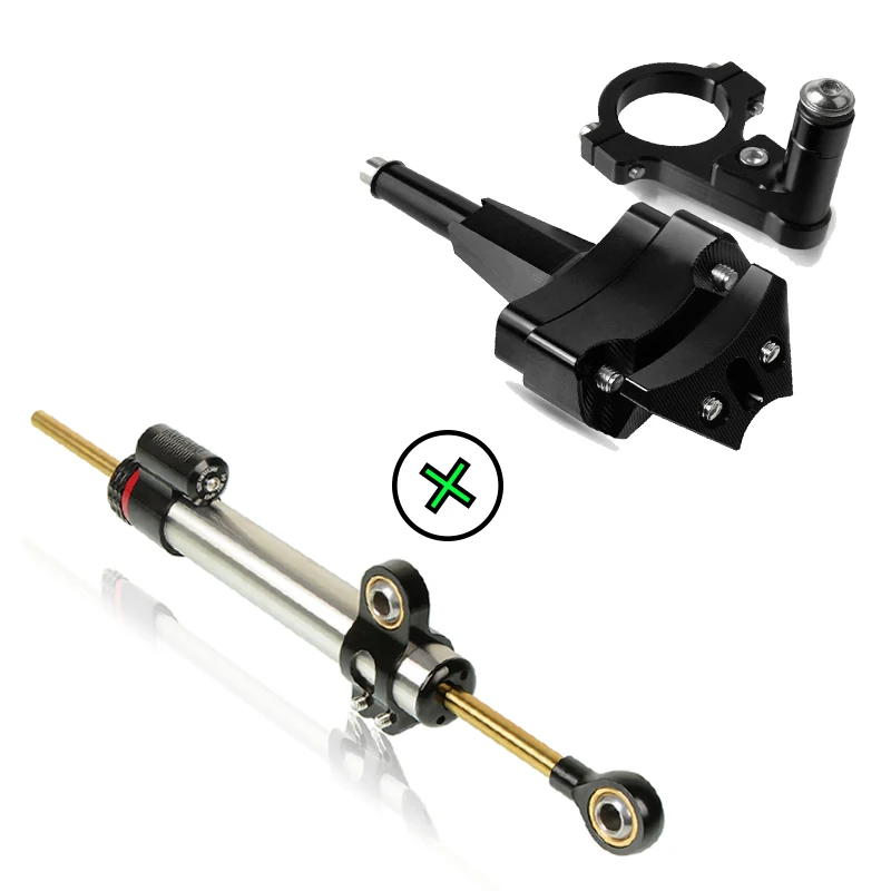 Черный Ninja 400 18-19 CNC Алюминиевые Регулируемые мотоциклы рулевая стабилизация демпфер Кронштейн монтажный комплект для Kawasaki ninja 400 - Цвет: Черный