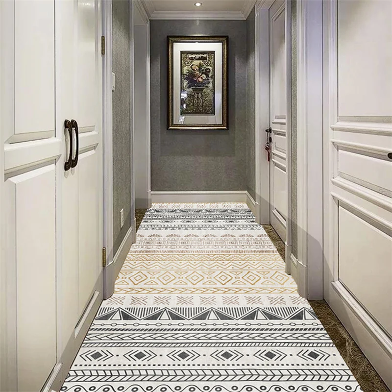

Moroccan Modern Geometric Corridor Carpet Home Decor Long Hallway Area Rug Concise Mall Entrance Floor Mat Kitchen Aisle Cushion