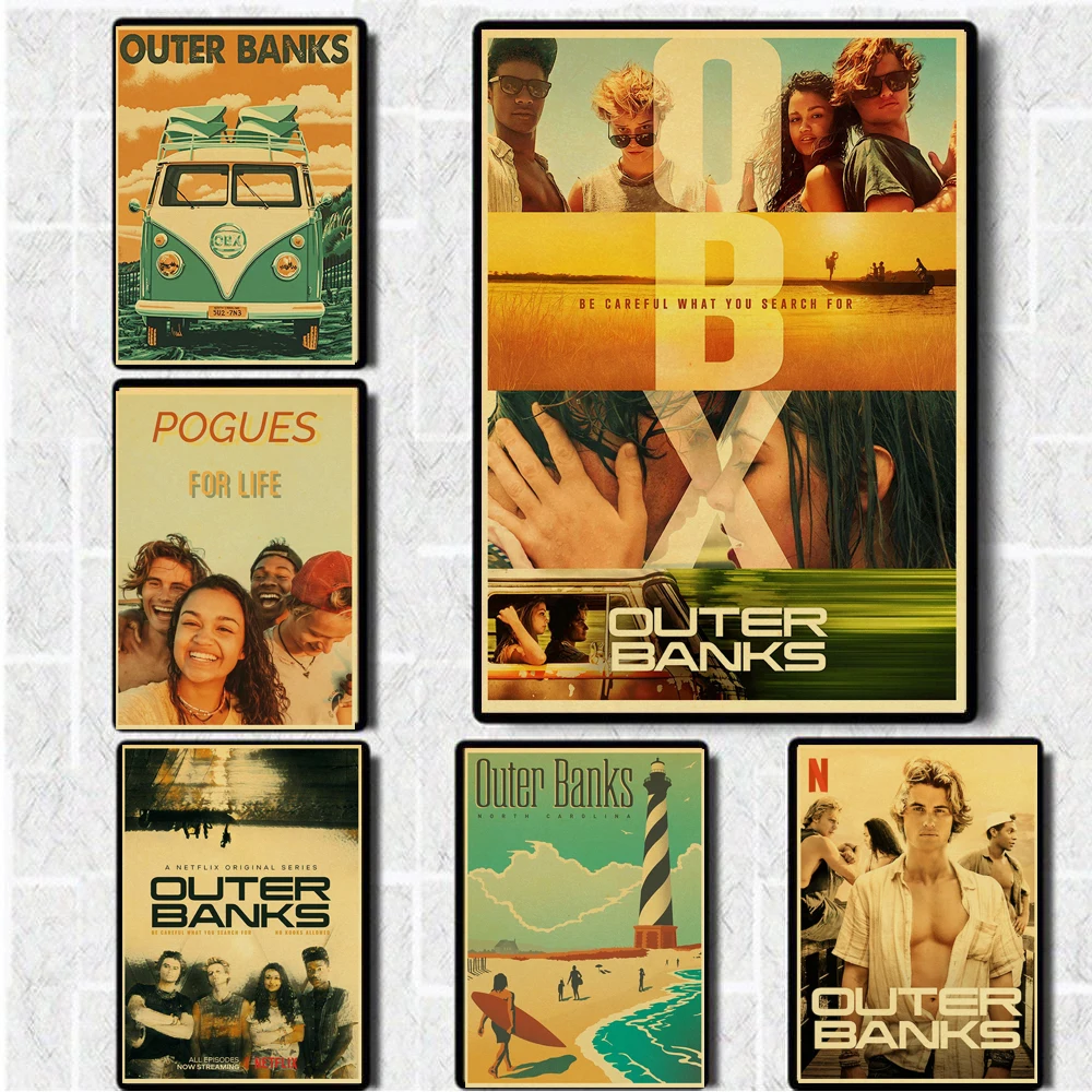 

Newly 2020 Tv Show Outer Banks Poster For Room Decor Kraft Paper Vintage Printed Posters Art wall stickers Painting