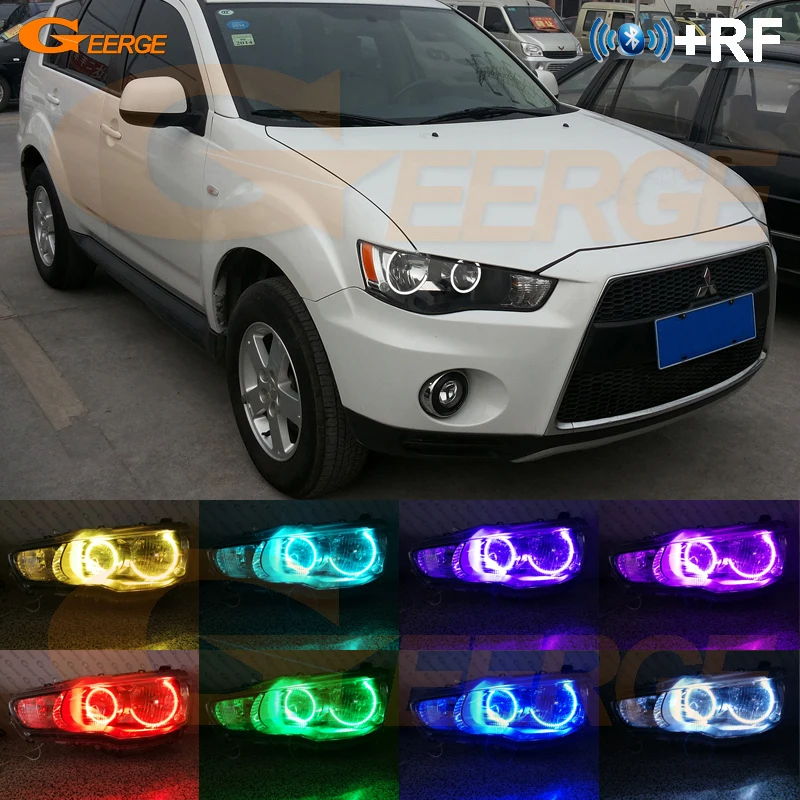 Perfect RF remote Bluetooth App многоцветный RGB led Ангельские Глазки для Mitsubishi Outlander II 2010 2011 2012