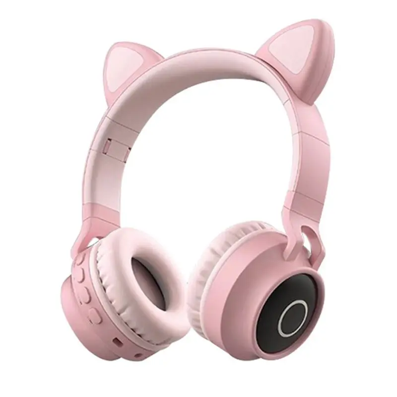

Foldable Cat Ear Headset LED Lights Wireless BT Music Headphones for Kids Girls sky blue / purple / pink / gray / green