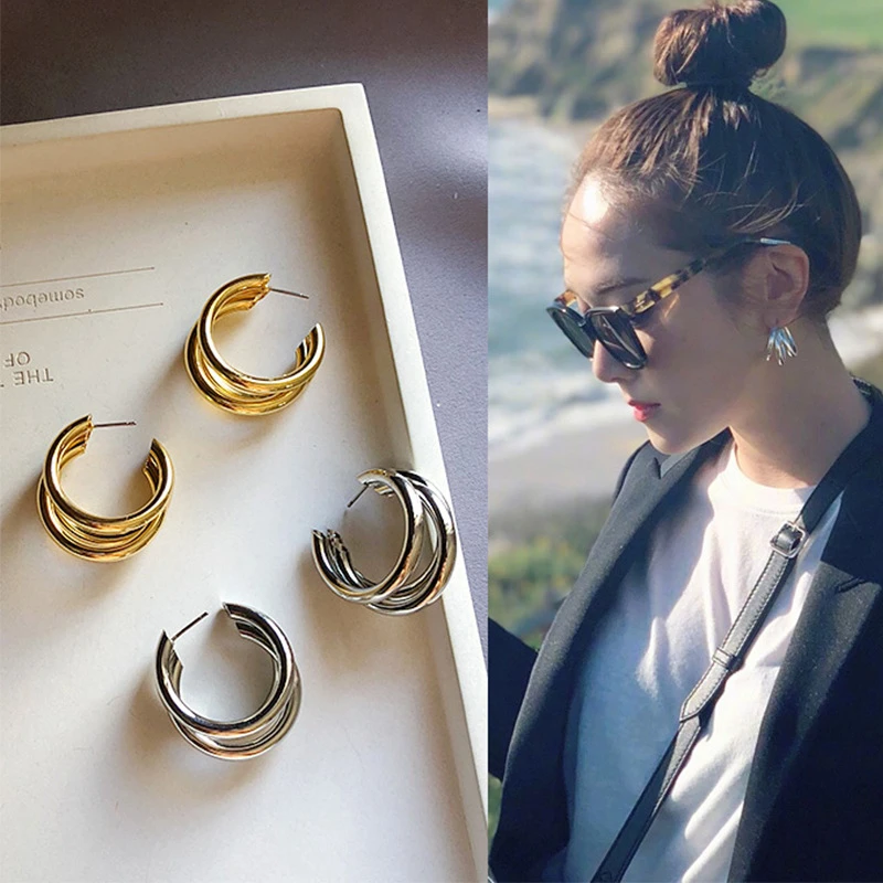 Женские серьги-кольца Huggie корейские круглые серьги ручной работы милая серьга с