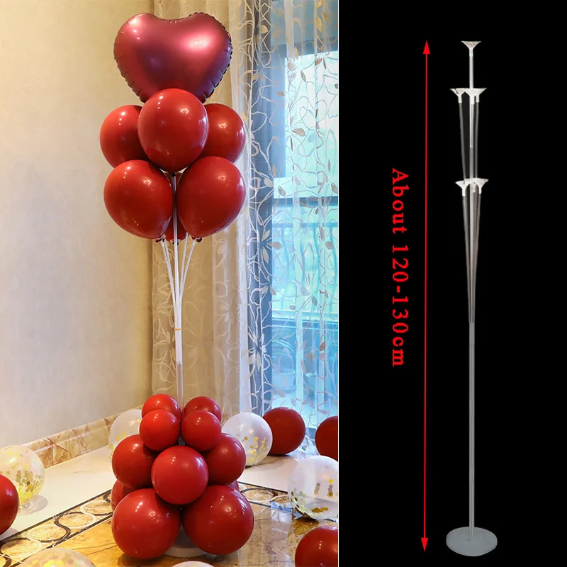 1pcs 135cm stand 11 тюбиков воздушный шар подставка держатель для шарика Колонка пластиковый шар палочка для детского душа вечерние украшения Детские свадебные шары Декор - Цвет: 1pcs 135cm stand