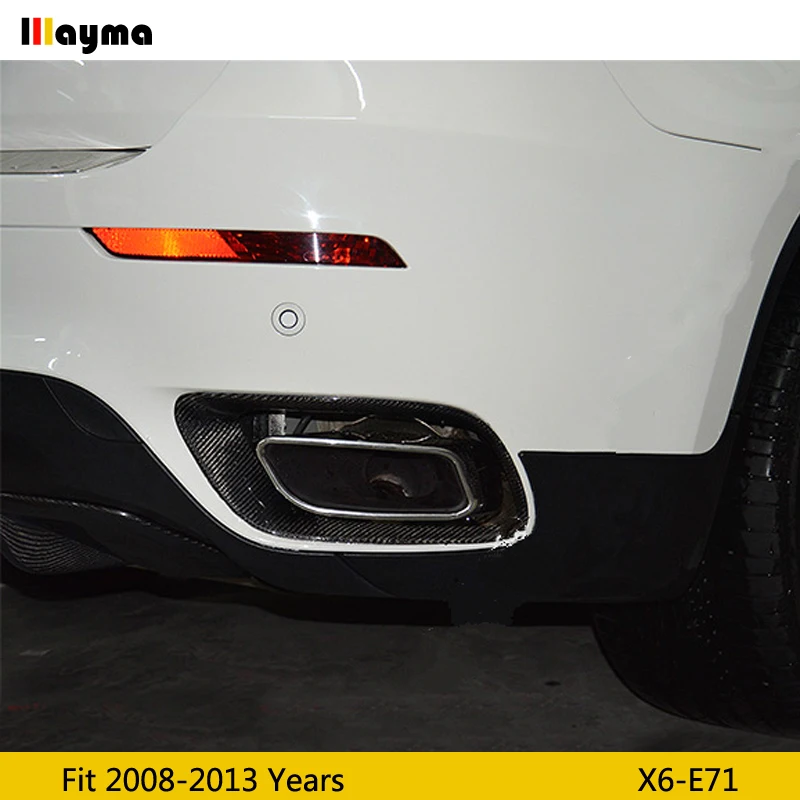 Квадратный хвост выхлопные трубы глушитель выхлопной для BMW X6 35i 2008 2013 год