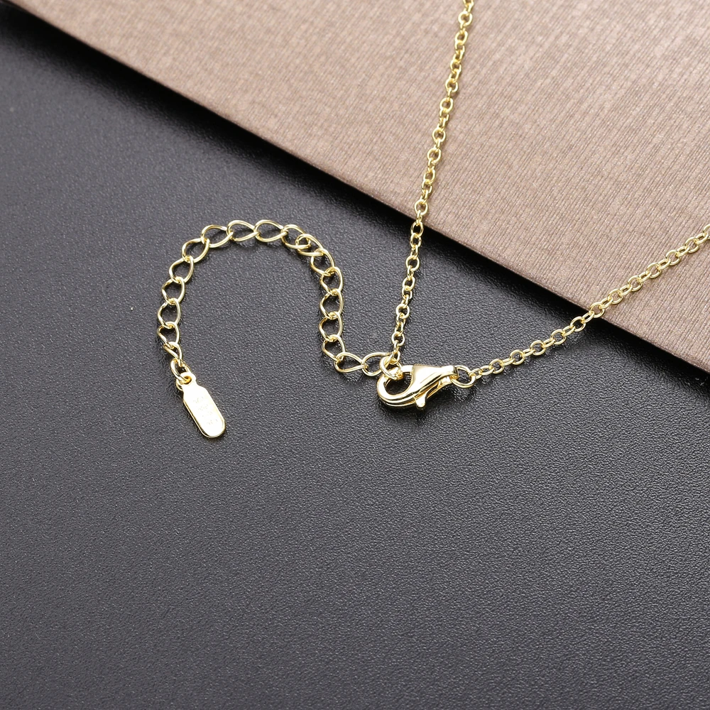 Moonmory Золотистое Ожерелье из стерлингового серебра 925 пробы с замком в звездочку