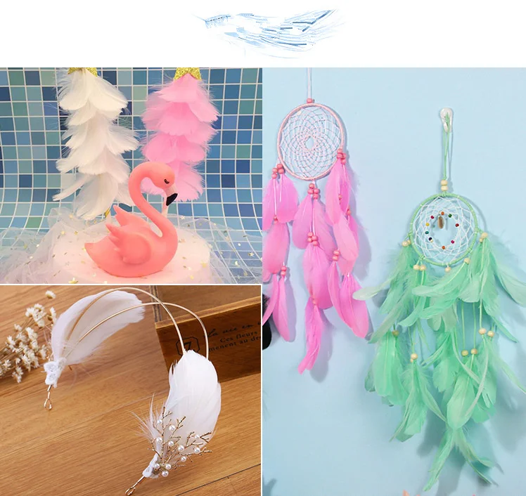 Натуральные перышки 100 шт./лот 4 7 см 1 2 дюйма маленькие плавающие гусиные цветные