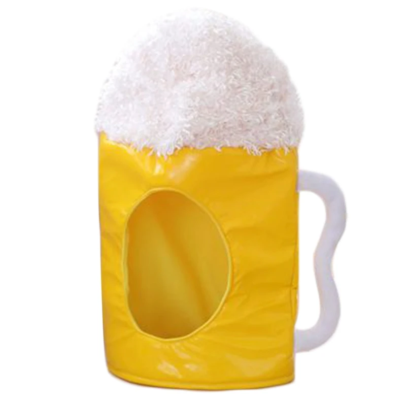 Креативная японская забавная рисовая чашка желтая пивная плюшевая шапка игрушка