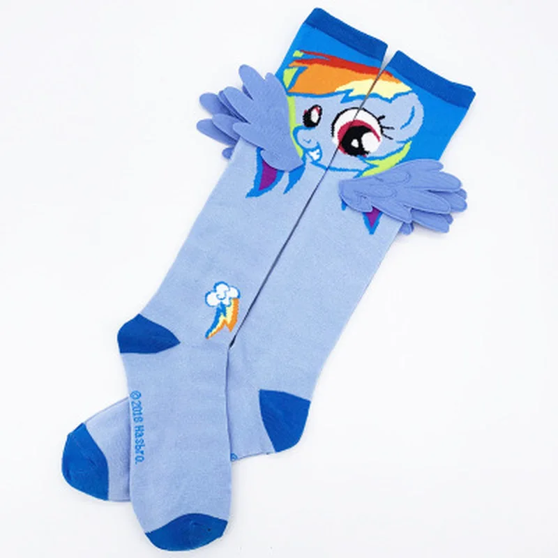 

Anime My Little horse socks Rainbow Dash women cartoon cotton sock blue funny novelty comfortable fashion cloak socks Calcetines