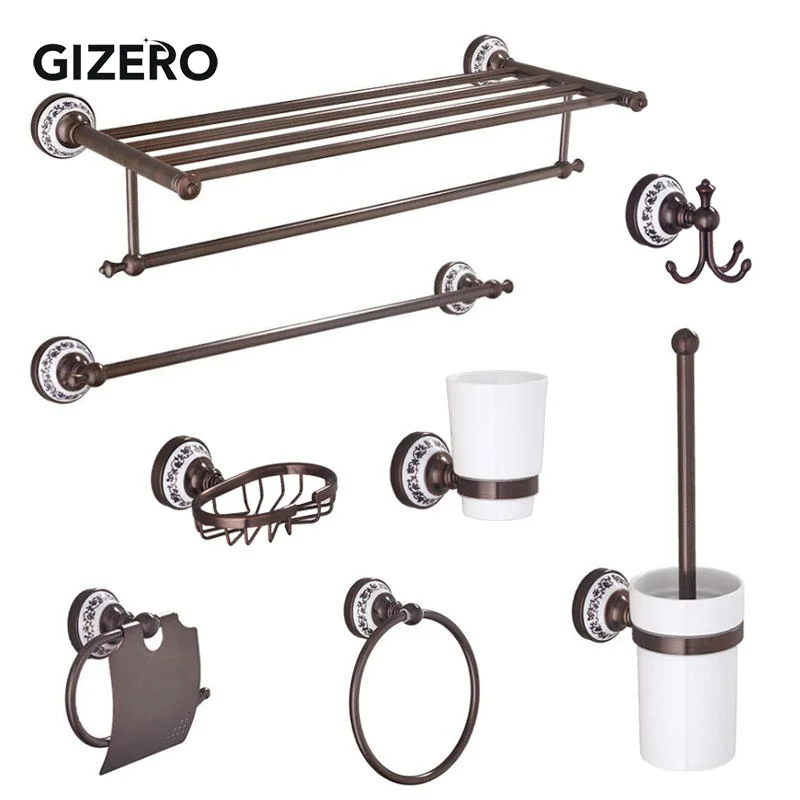 Набор аксессуаров для ванной комнаты бронзовый настенный держатель полотенец из