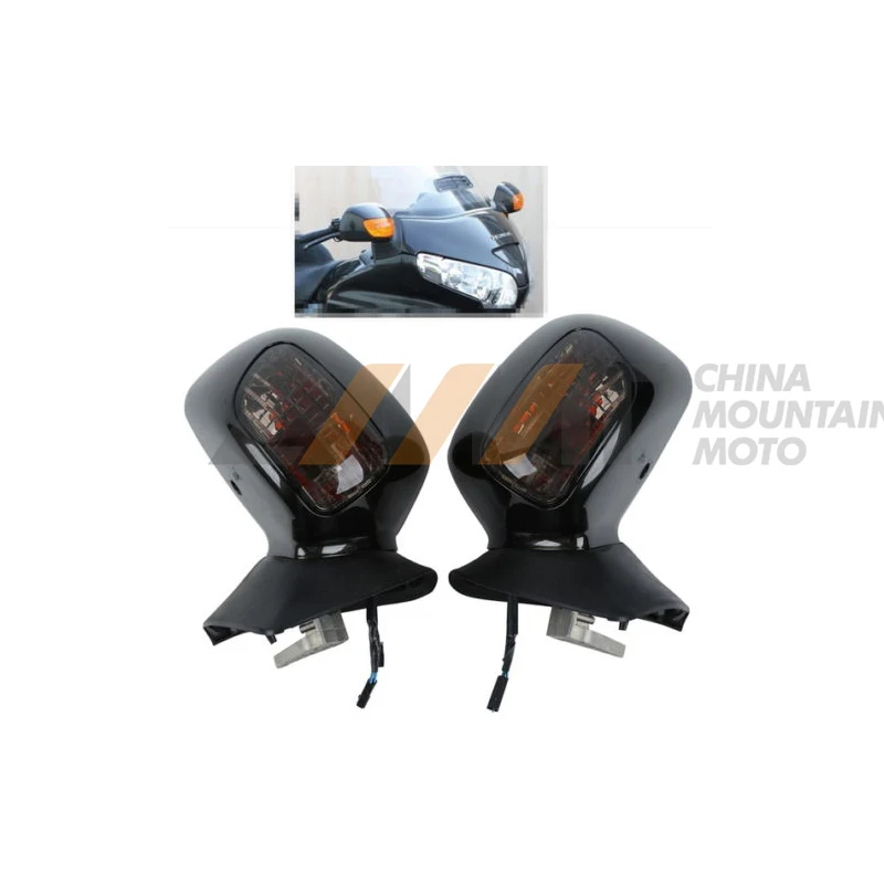 

New Black Rear View Mirror Smoke Signal lens case for Honda Goldwing GL1800 2001-2011
