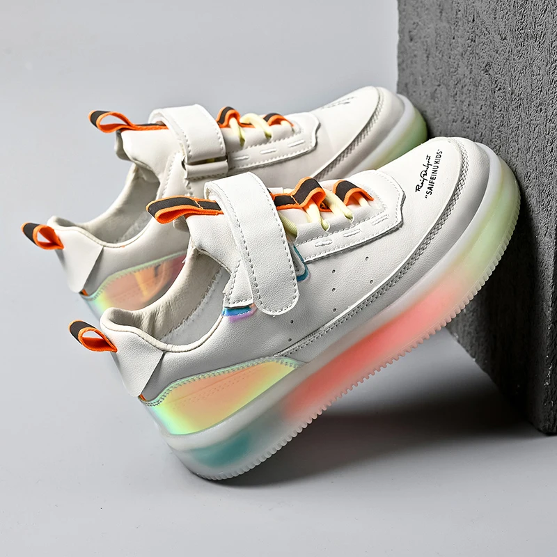 

Fashion Kids Sneakers Beatiful Rainbow Bottom Skateboard Shoes For Children School Runnig Sports Trainers Toddlers Boys Shoes