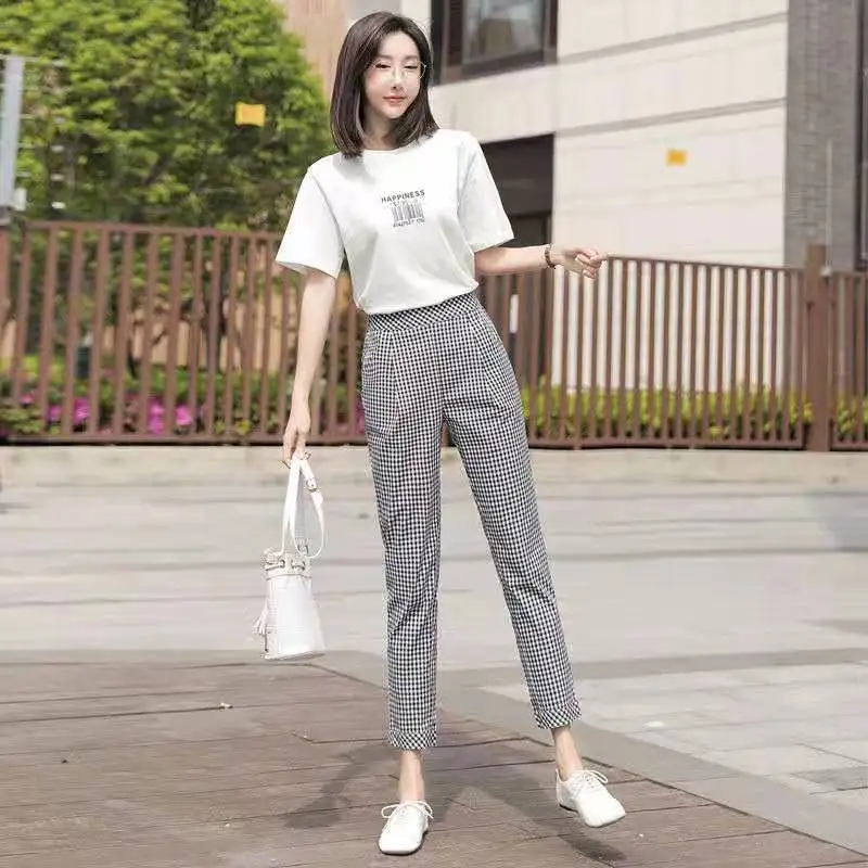 

Check Capris women's summer thin 2021 new high waist slim Harem Pants radish PANTS LEGGINGS casual pants