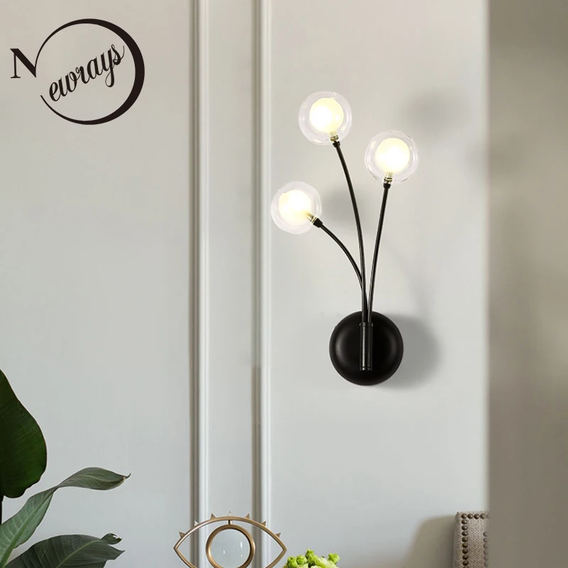 Настенный светильник magic bean в скандинавском стиле длинный настенный из кованого