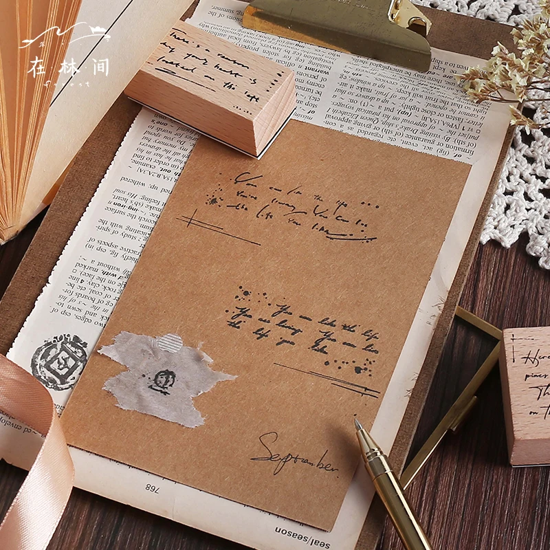 Винтаж английская поэзия этикетка для цветов деревянный штамп резиновые штампы