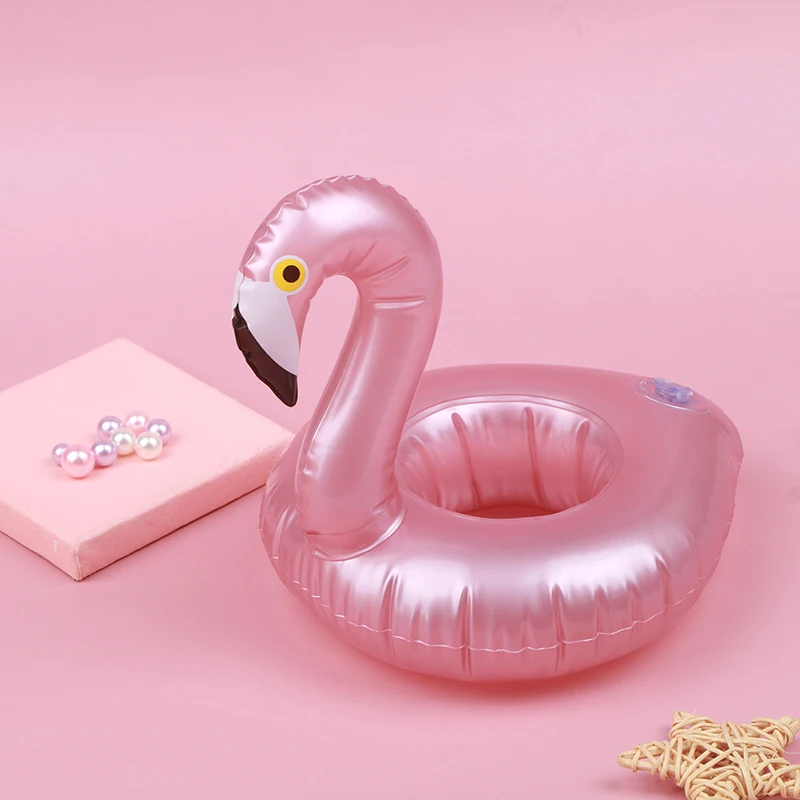 

Summer Swimming Pool Floating Inflatable Pink Flamingo Holder Water Drinks Cup Beach Mobile phone Cup Care Floating Row