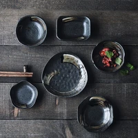 japanese style retro taste dishes ceramic plate small flower chopsticks holder sauce dish household tableware gravy boats