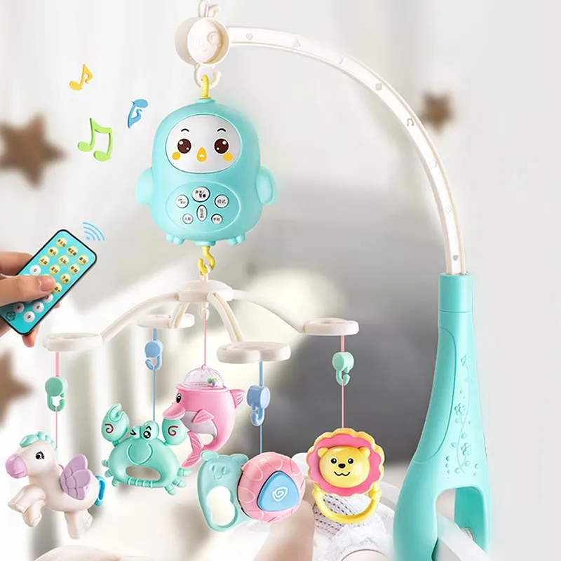 Детская кровать колокол освещенные вращающийся музыкальная шкатулка мультфильм кулон в форме животного