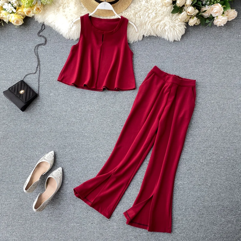 Модные рубашки с короткими рукавами и укороченным топом + свободные брюки из