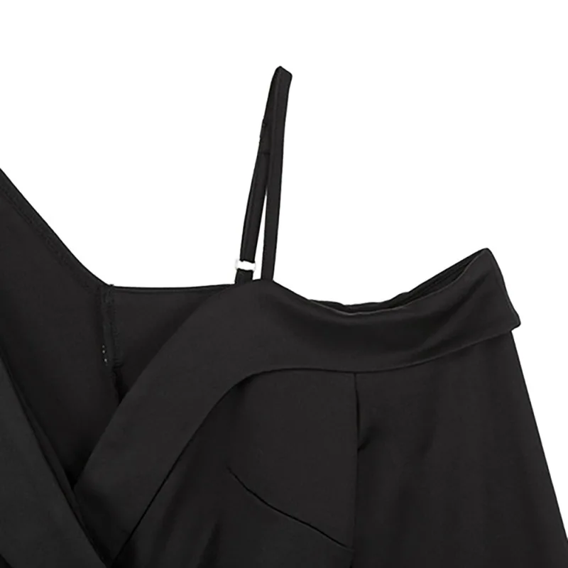 Осенне-зимняя повседневная женская одежда женские вечерние платья черного цвета