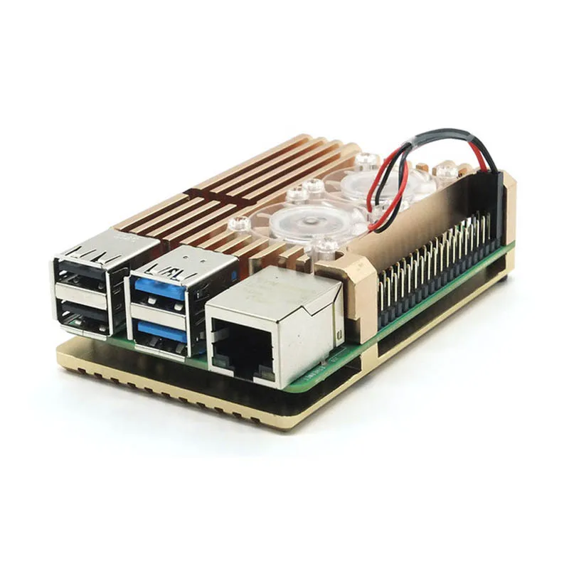 Dual Fans Raspberry Pi 4 Model B/3B+/3B Color Aluminum Metal Case with Super Two Cooling Fan +Heat Sinks for 4/3 | Компьютеры и офис