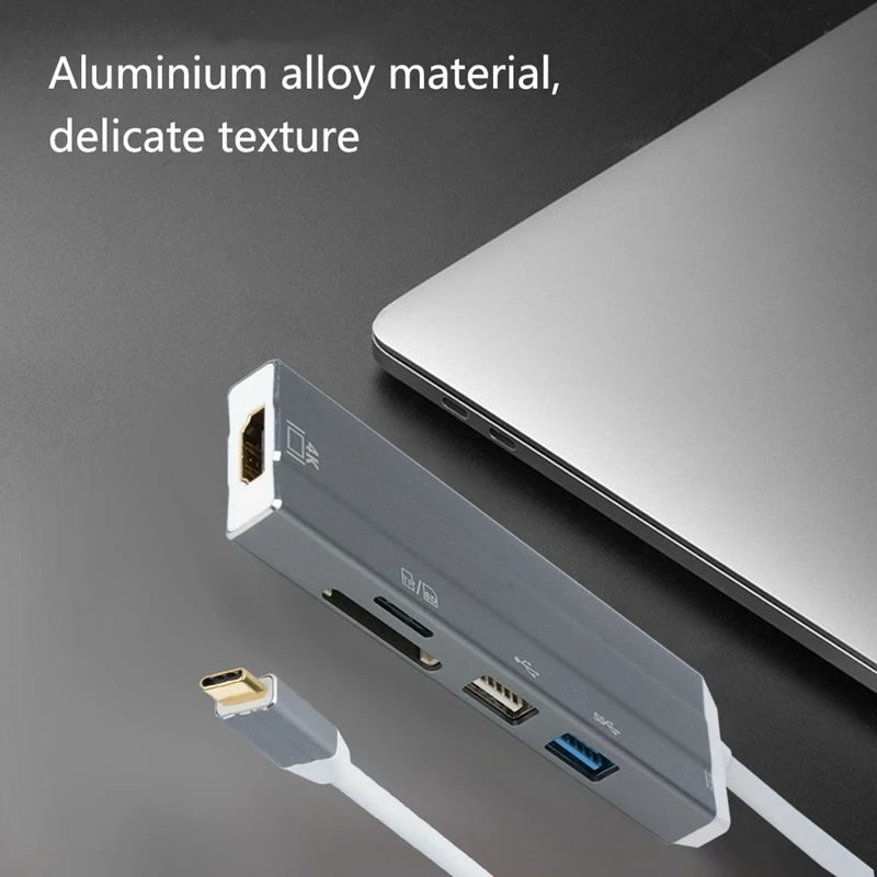 6 в 1 Usb-C концентратор 4K Hd видео аудио кабель адаптер Тип C к Hdmi Usb 3 0/Usb 2 0 с Sd/Tf