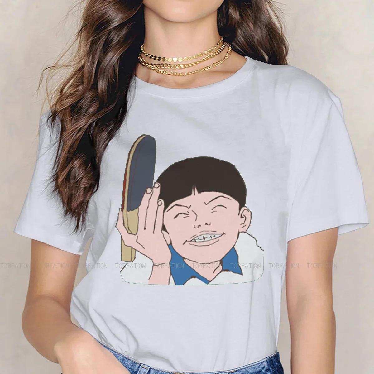 

Футболка Peko 5XL для девочек, пинг-понг, спорт, Аниме Манга, креативная 4XL 5XL графическая футболка с коротким рукавом