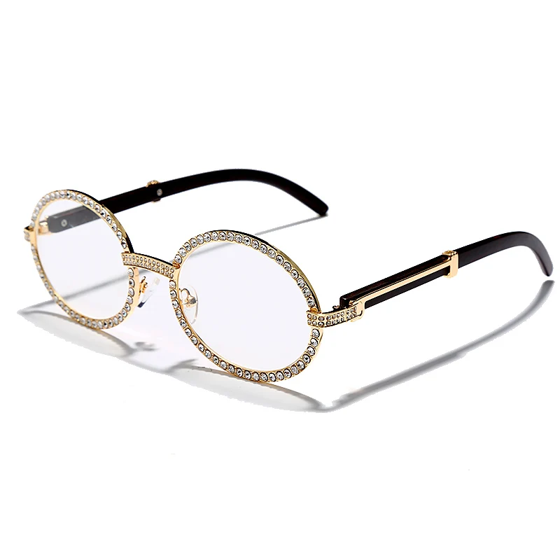 1 gold frame Sen Maries, 3AAA, циркониевые, алмазные солнцезащитные очки, мужские, женские, новые, Роскошные, винтажные, Круглые, кубический циркон, очки, модные, UV400, Gafas - Цвет оправы: 1 gold frame