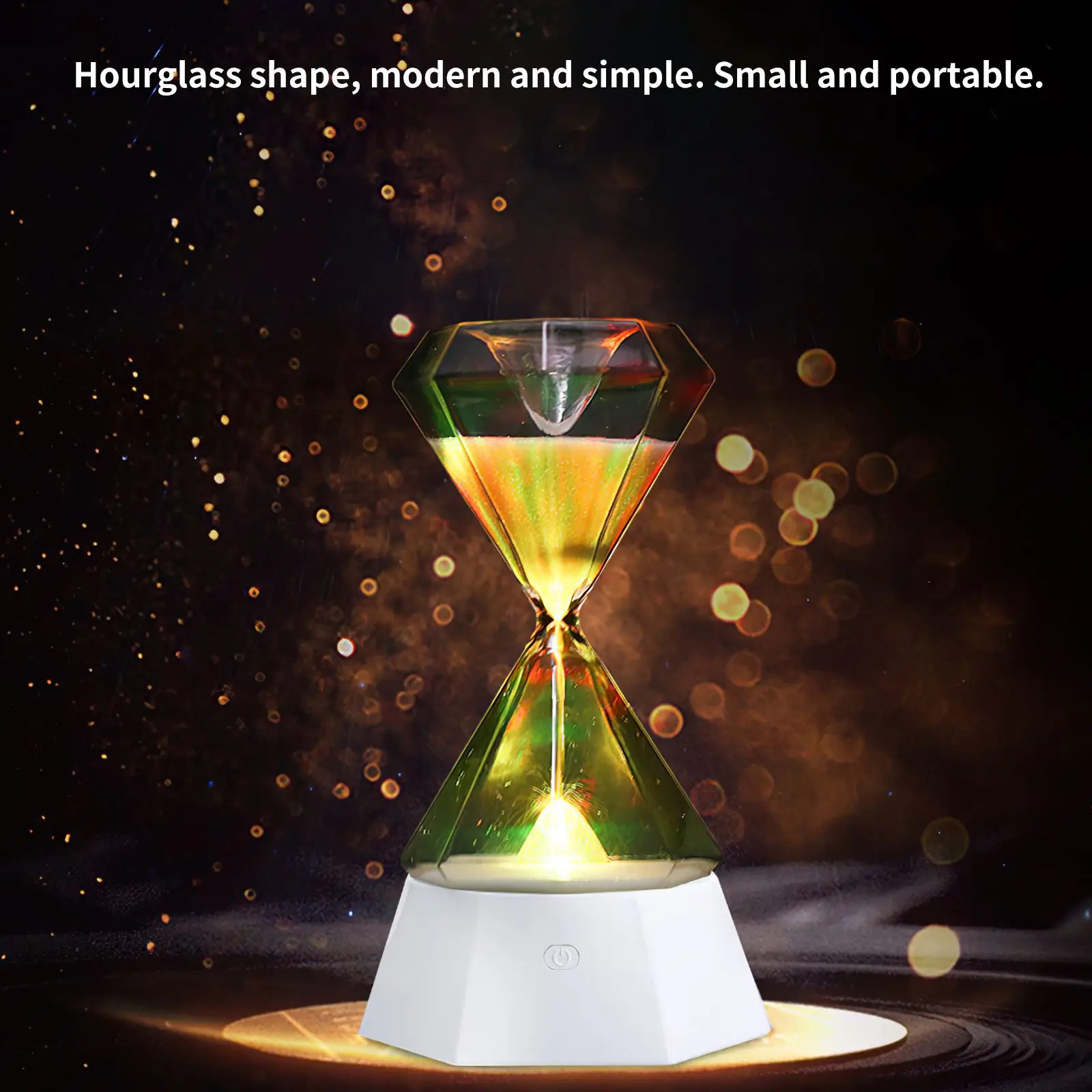 

15 Minutes Sand Timer USB Rechargeable Light Diamond-shaped Hourglass Timer Sand Glass Desktop Ornament Home Decoration