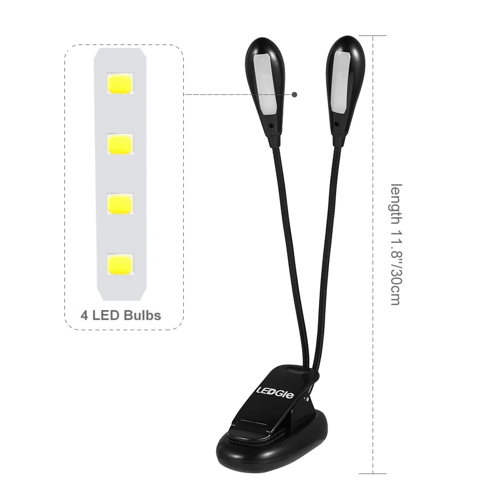 USB Перезаряжаемый светильник для чтения книг с зажимом светодиодный 8 светодиодный s лампа для чтения компактный Luz 4 режима яркости светильник s 5V 4 светодиодный кронштейн настольные лампы