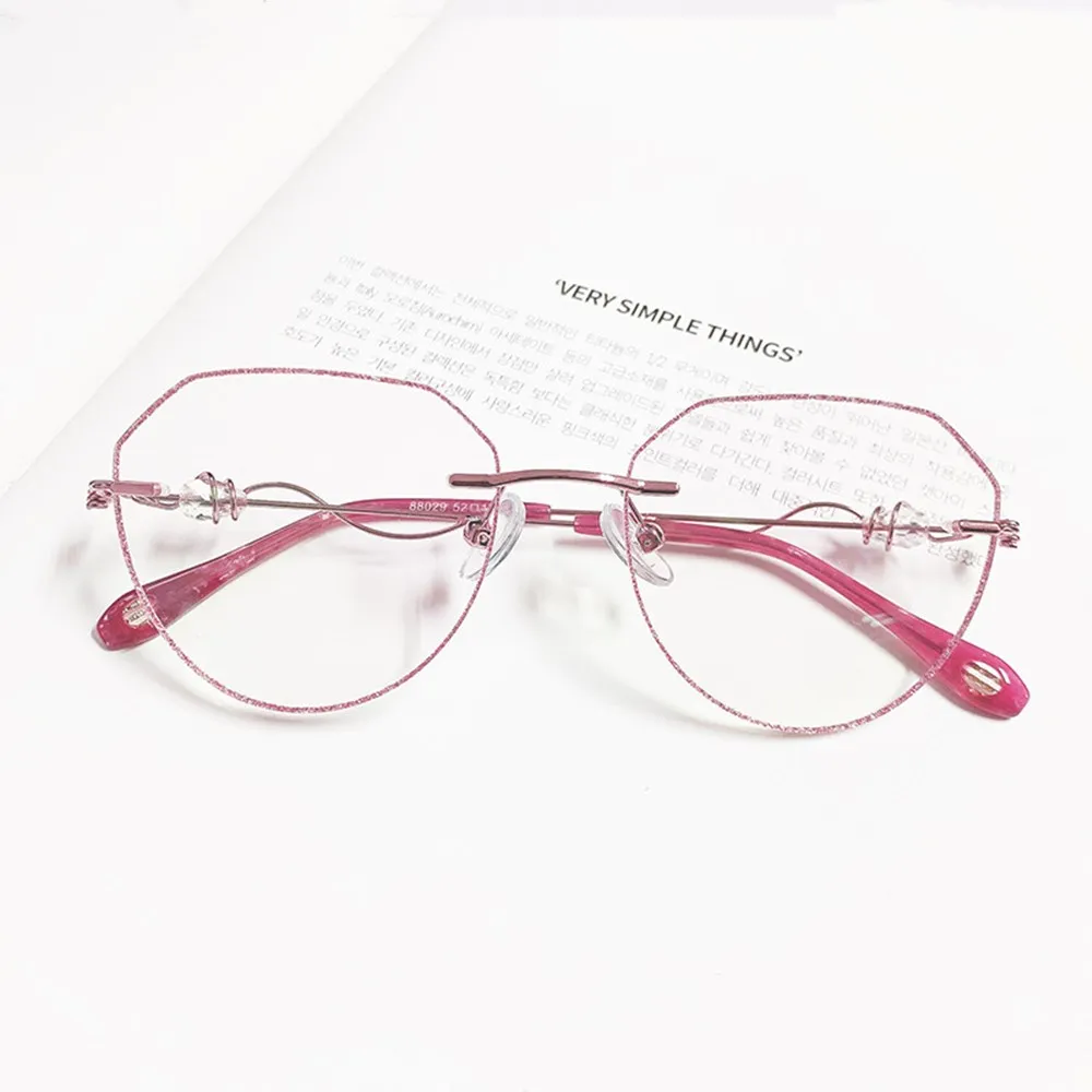 

Hip-hop Men And Women Fashion Retro Large Frame Polygon Art Glasses Frame Anti-blue Goggles Frameless Men and Women glasses