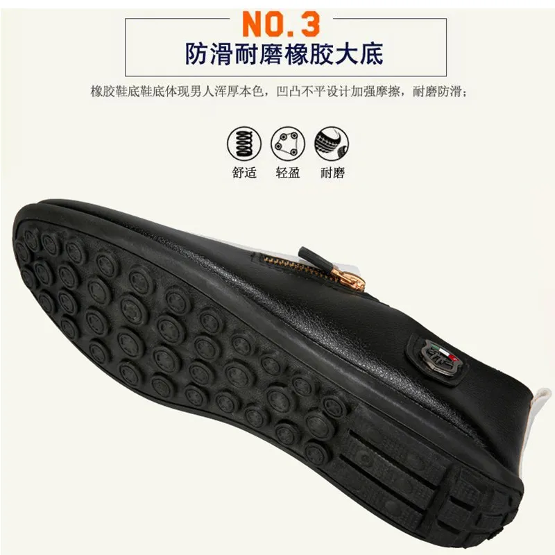 Туфли мужские из натуральной кожи без шнуровки плоская подошва повседневная