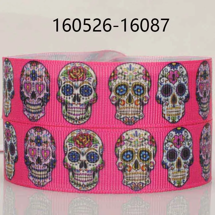 random delivery 1&quotand 7/8&quot 5/10/20 yards skull head ribbon printed grosgrain big promotion | Дом и сад