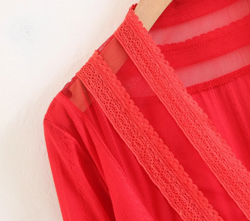 2019 Женская знаменитая брендовая Милая Сексуальная кружевная полая блузка с