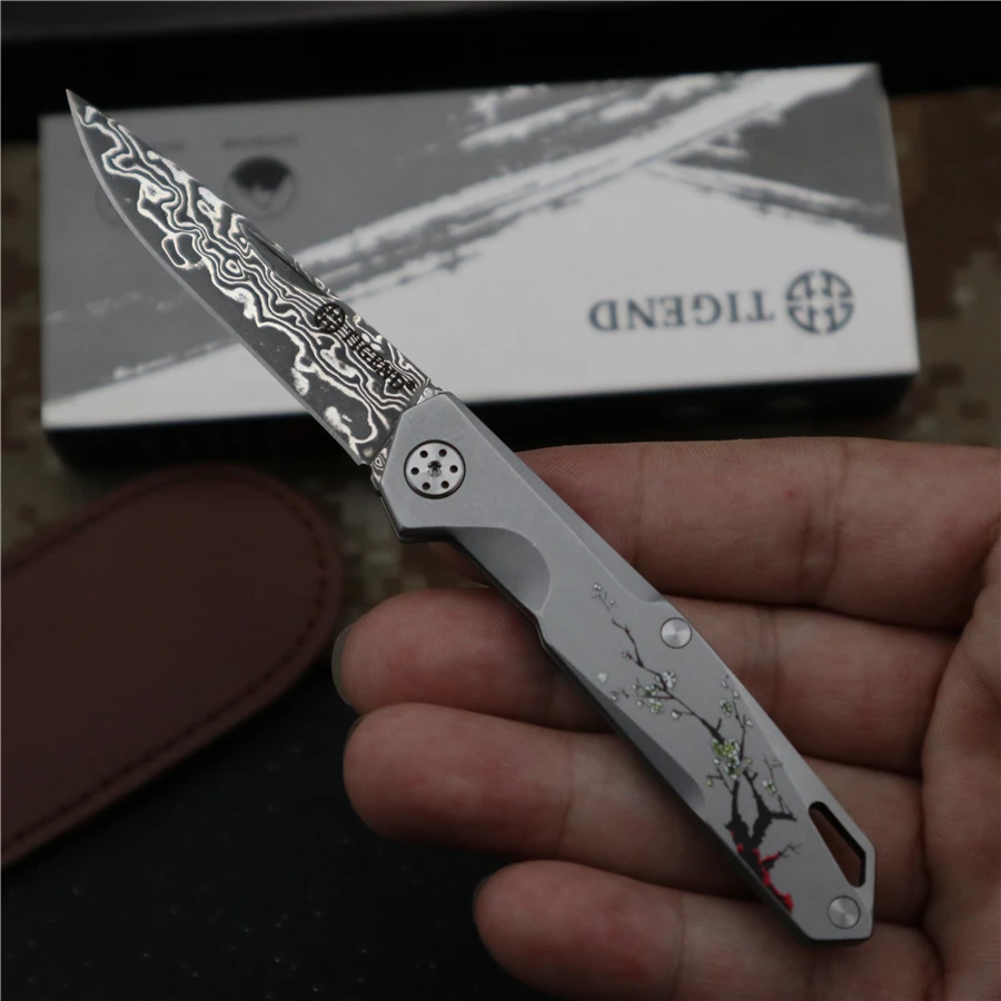 

Damascus steel blade folding knife tactical knife outdoor self-defense fixed knife edc hunting survival camping fruit knife