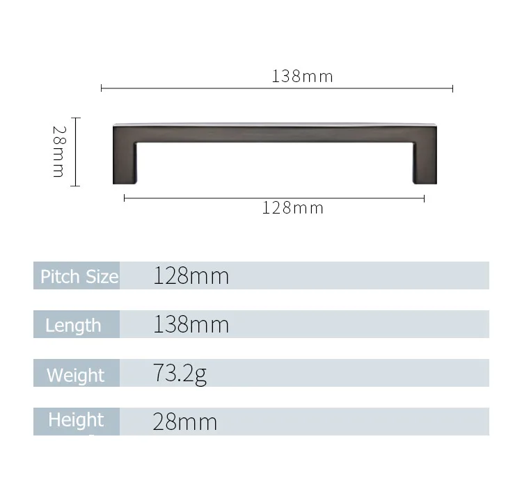 Dark Grey-128mm Современные Высокое качество золото, цинк мебели сплава дверная ручка, шкафчик ручки и ручки выдвижных ящиков Кухня кабинет ручки - Цвет: Dark Grey-128mm