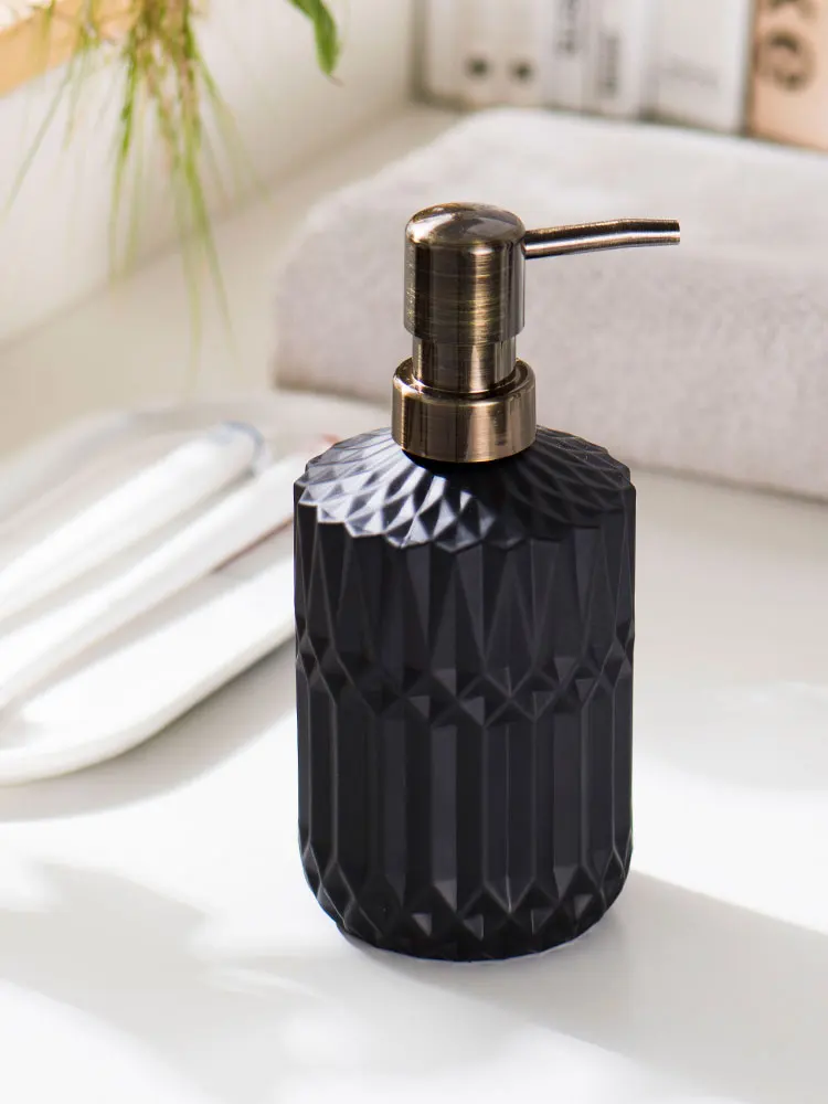 

2021Arrival Bathroom Accessories Glass Soap Bottle Dispenser Lotion Bottle Press-type Hand Sanitizer Bottle Foam Pump Bottles