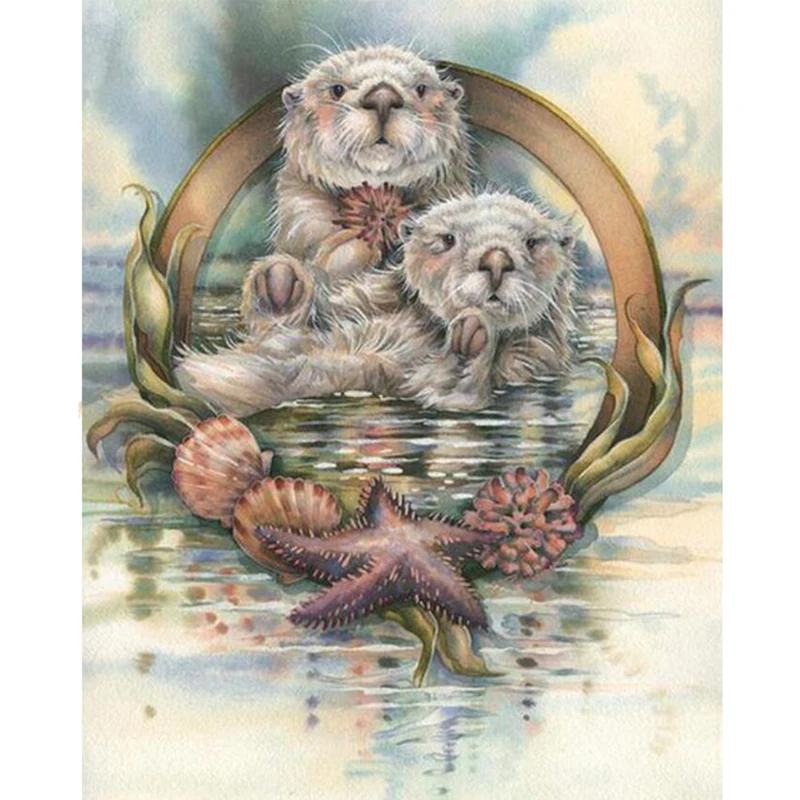 

Diamond Painting Cross Stitch Sea Lions Animal Picture Rhinestones Needlework Home Decorative 5d Diamond Embroidery Hobby Gift