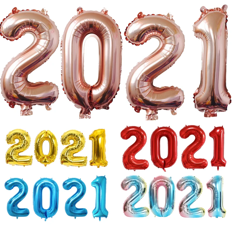 32 дюйма розовое золото 2021 воздушные шары баллоны с гелием для новогоднее